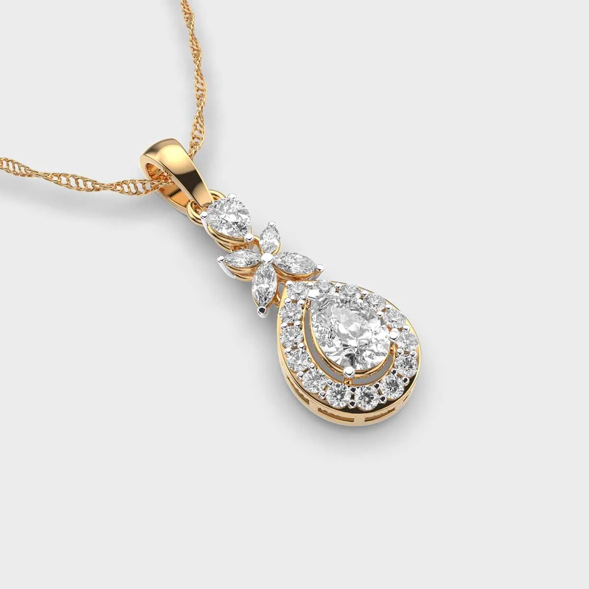 Alluring Diamond Drop Pendant Without Chain – alternate view