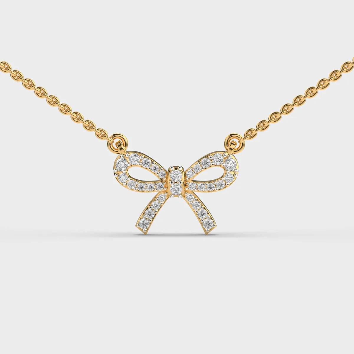 Bow A River Diamond Pendant With Chain