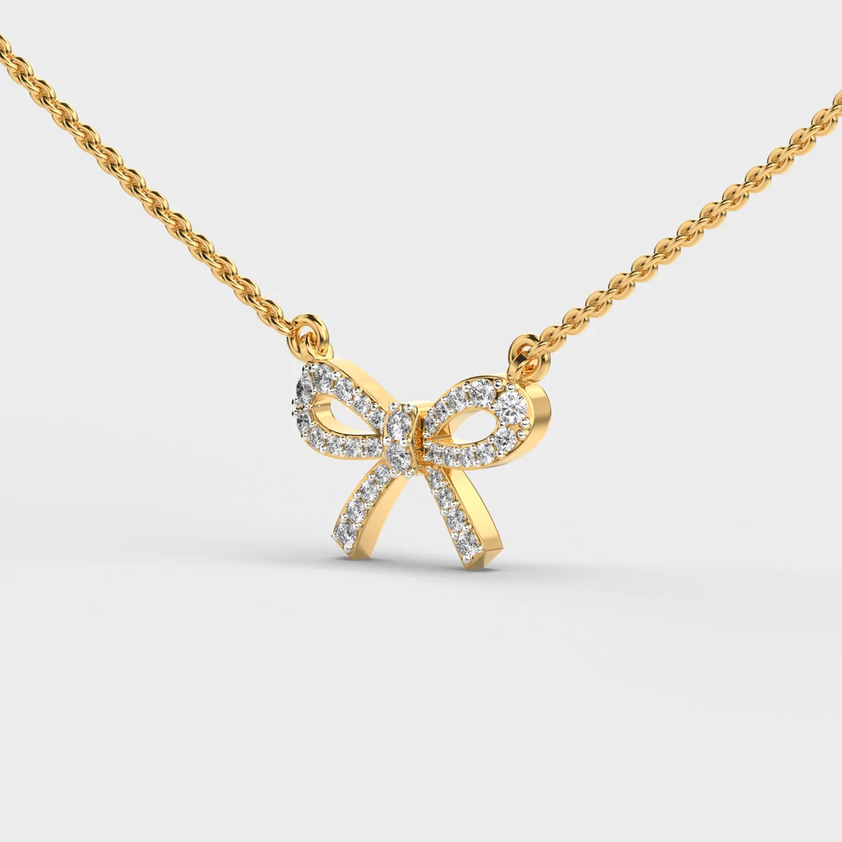 Bow A River Diamond Pendant With Chain – alternate view
