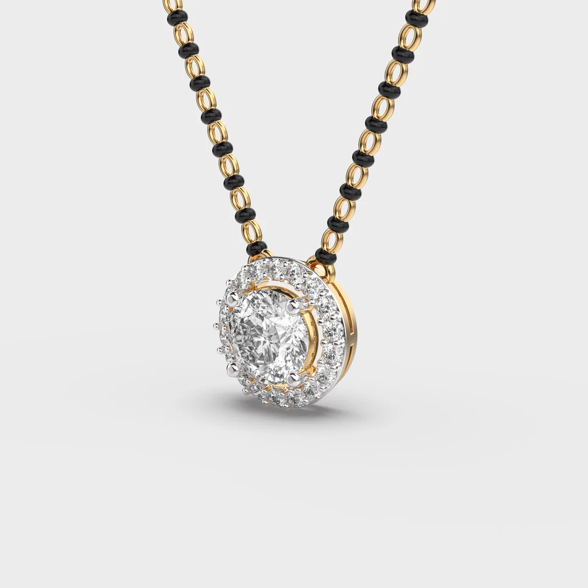Brilliant Padma Cut Halo Diamond Pendant With Chain – alternate view