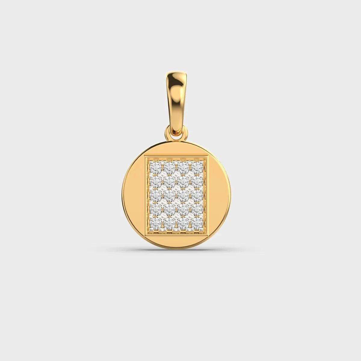Circle Round Diamond Pendant Without Chain