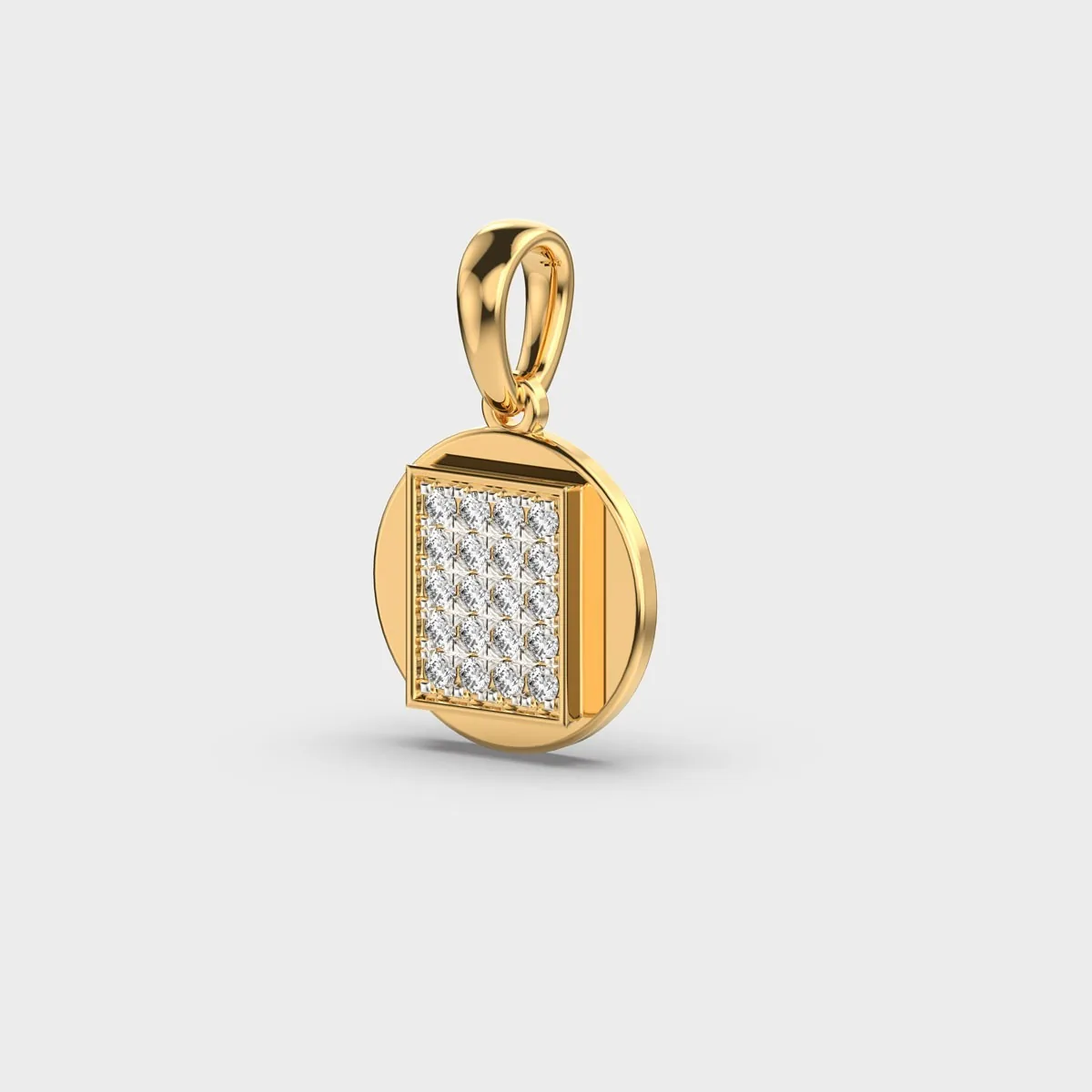 Circle Round Diamond Pendant Without Chain – alternate view