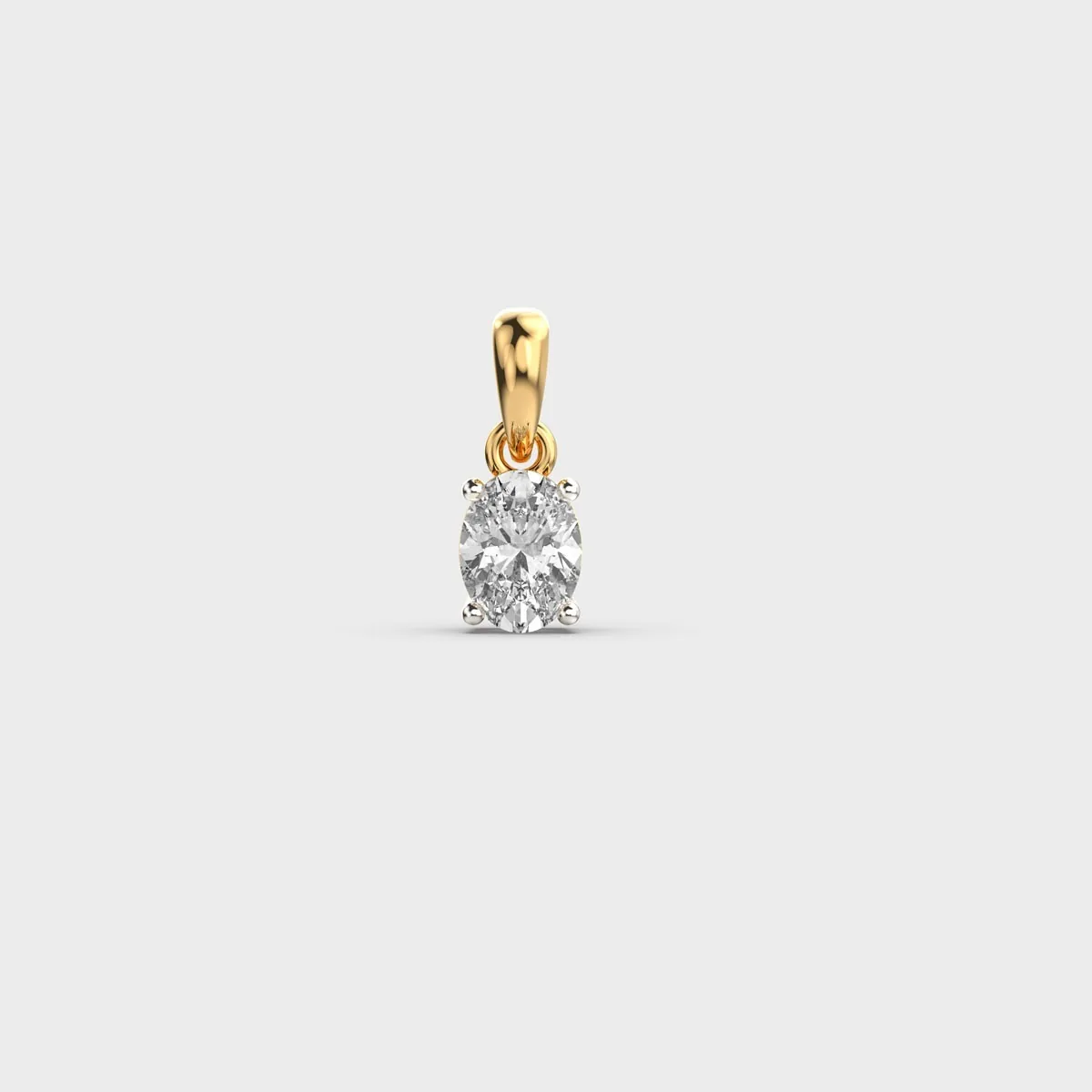 Classic Oval Cut Diamond Pendant Without Chain