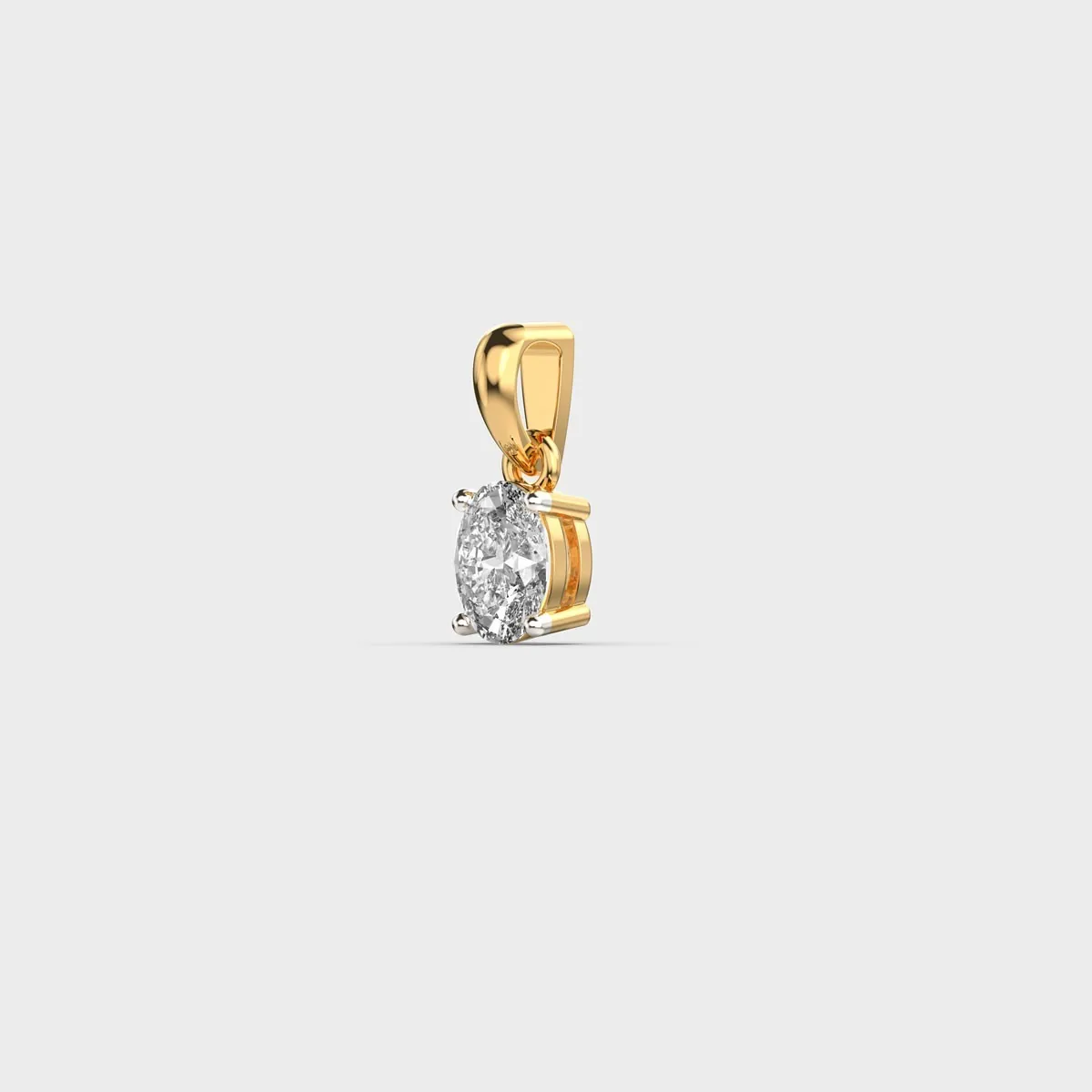 Classic Oval Cut Diamond Pendant Without Chain – alternate view