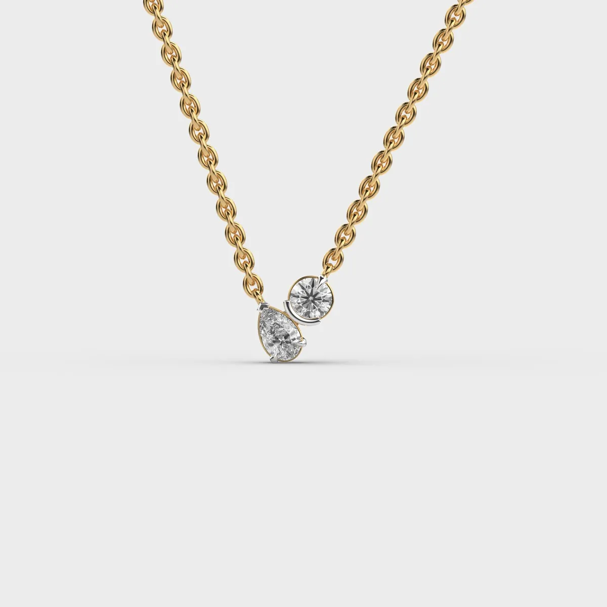 Close Together Diamond Pendant With Chain