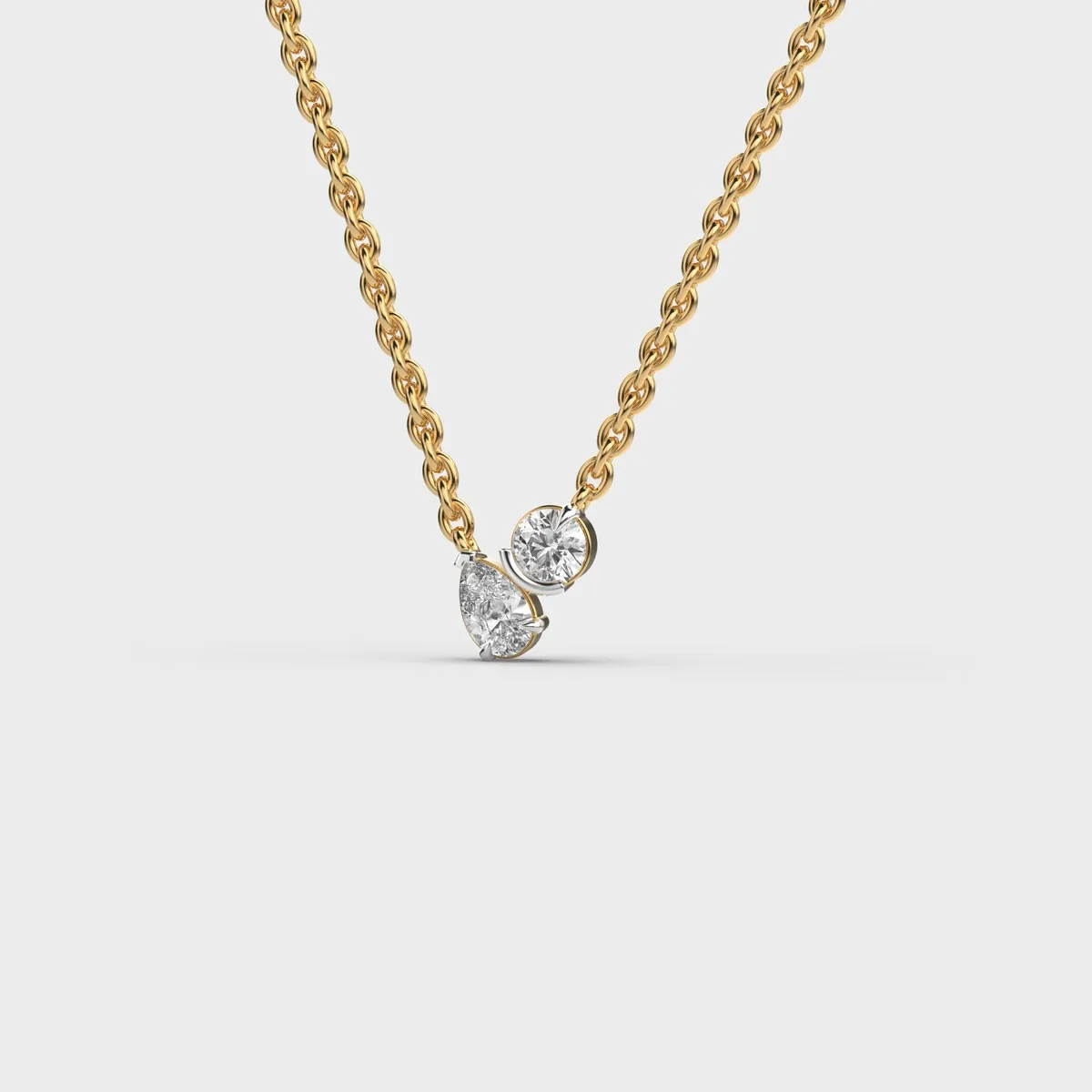 Close Together Diamond Pendant With Chain – alternate view