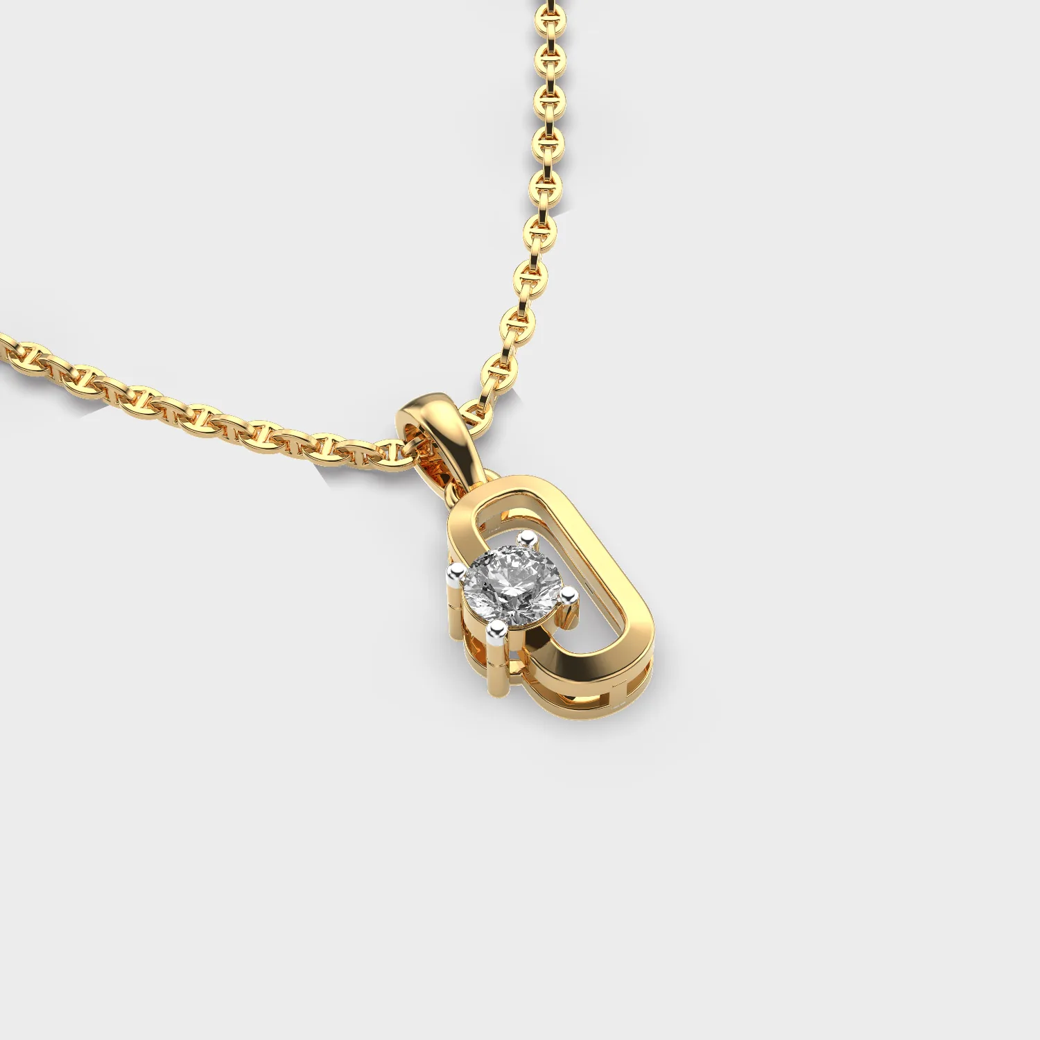 Coraline Link Diamond Pendant Without Chain – alternate view