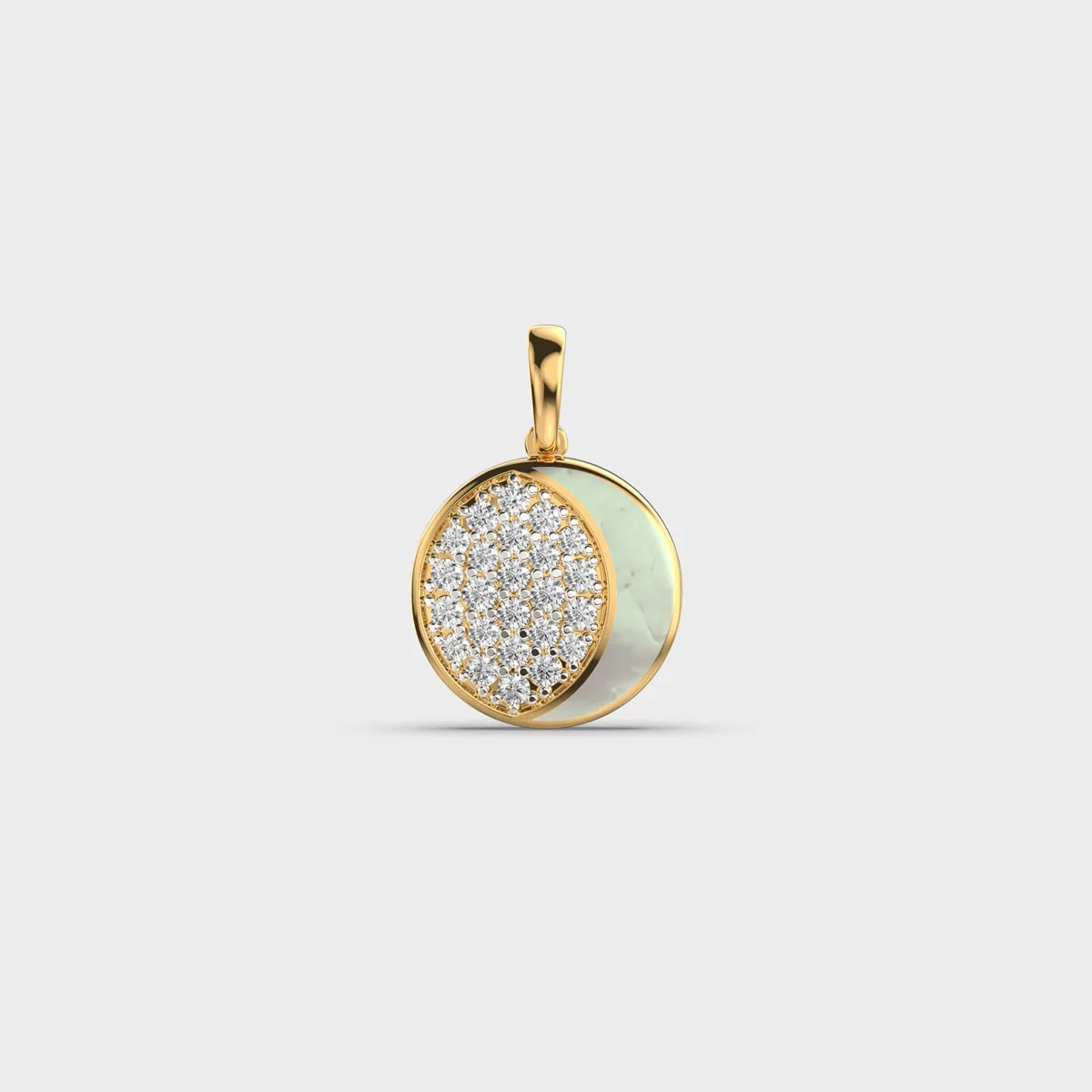 Crescent Moon Reversible Pendant Without Chain