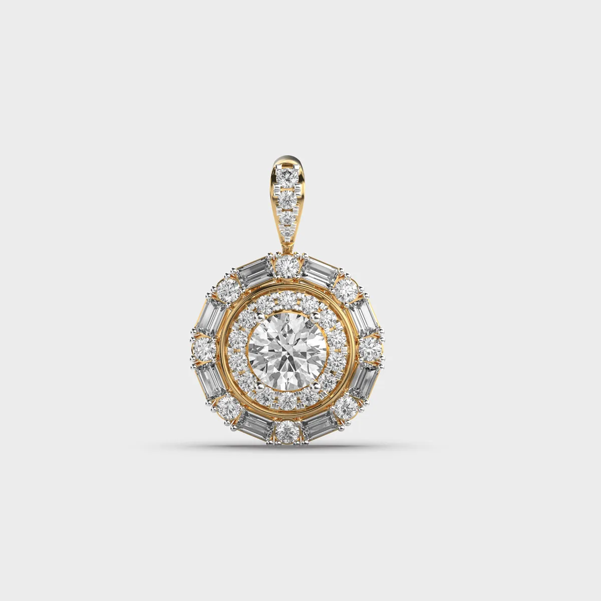 Crowned Grace Diamond Pendant Without Chain