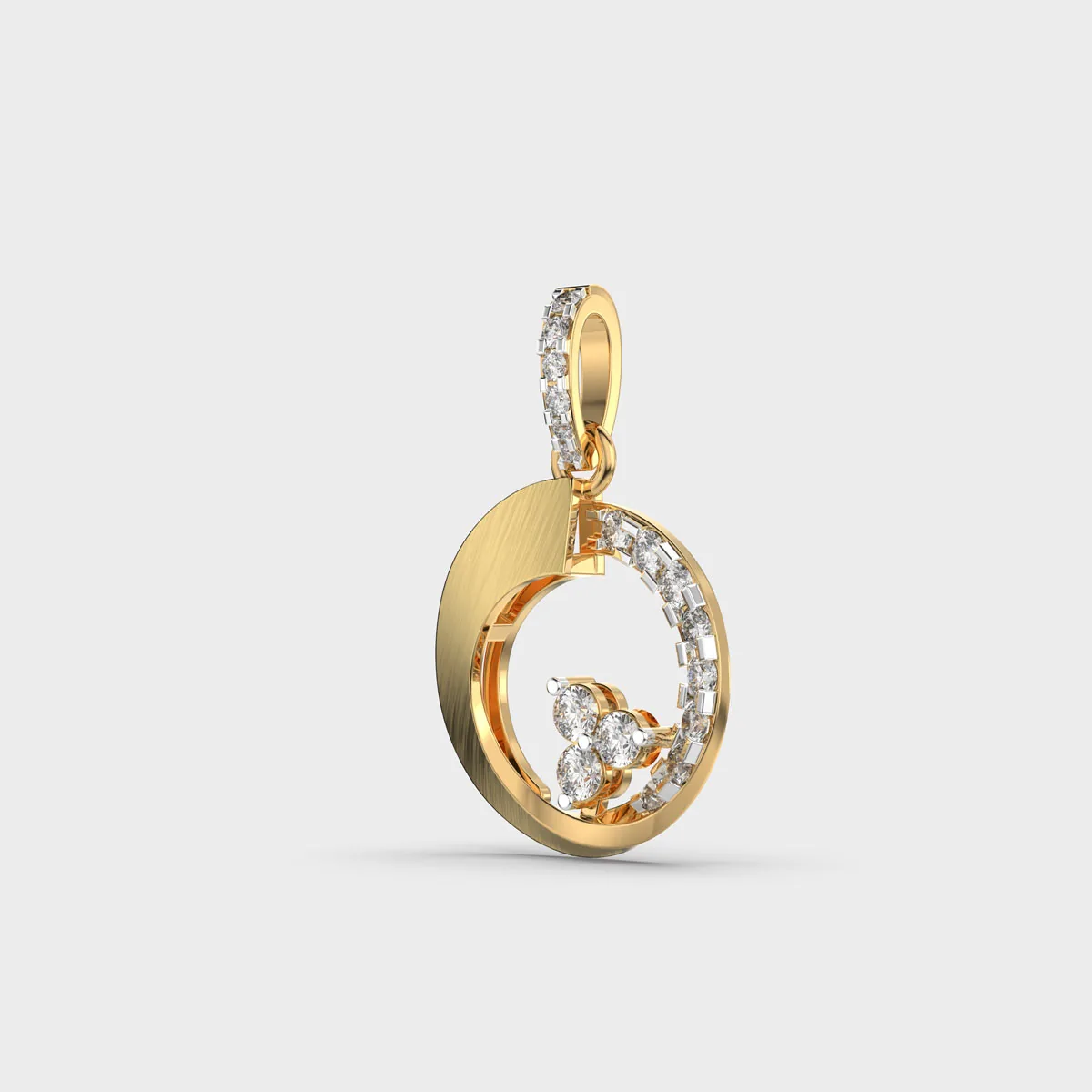 Dimidium Diamond Encrusted Pendant Without Chain – alternate view