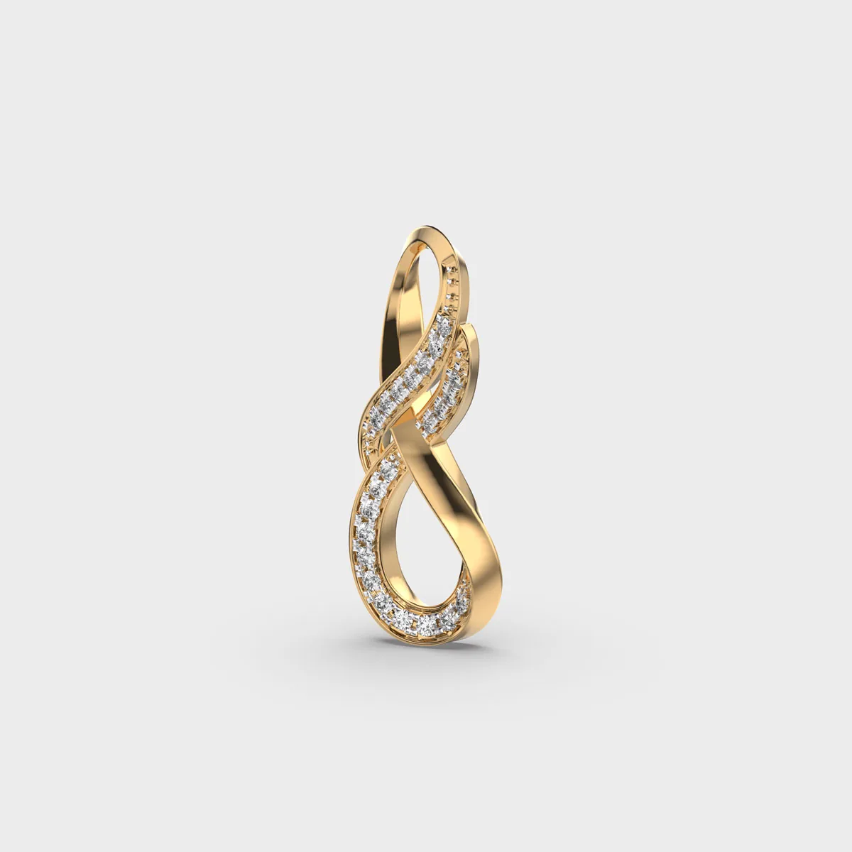 Double Infinity Loop Diamond Pendant Without Chain – alternate view