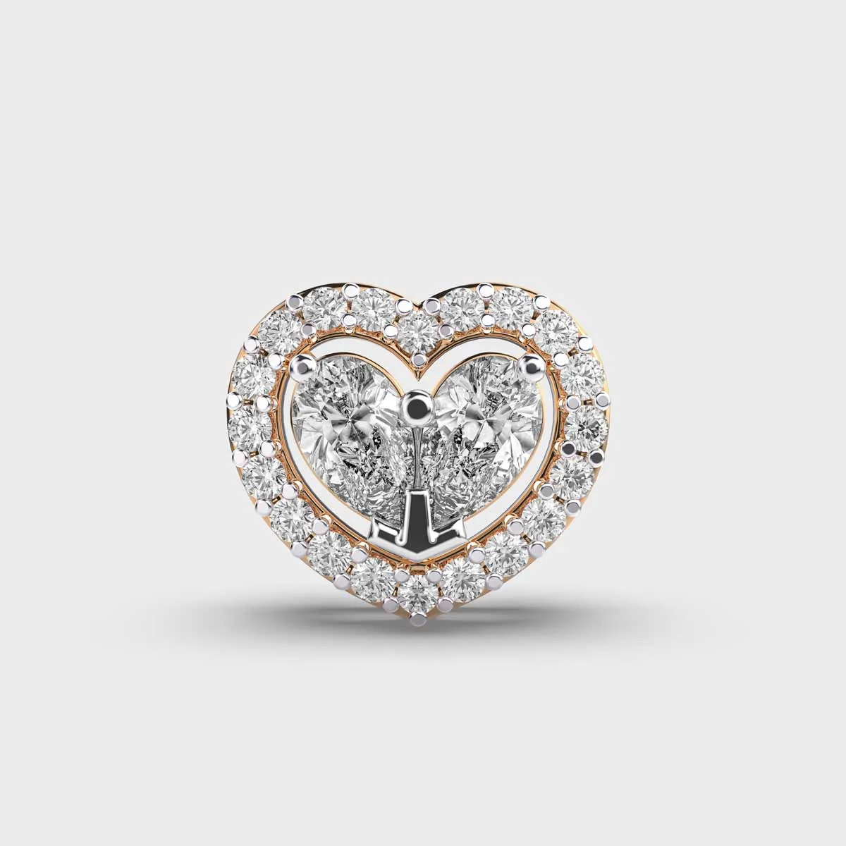 Halo Of Hearts Diamond Pendant Without Chain