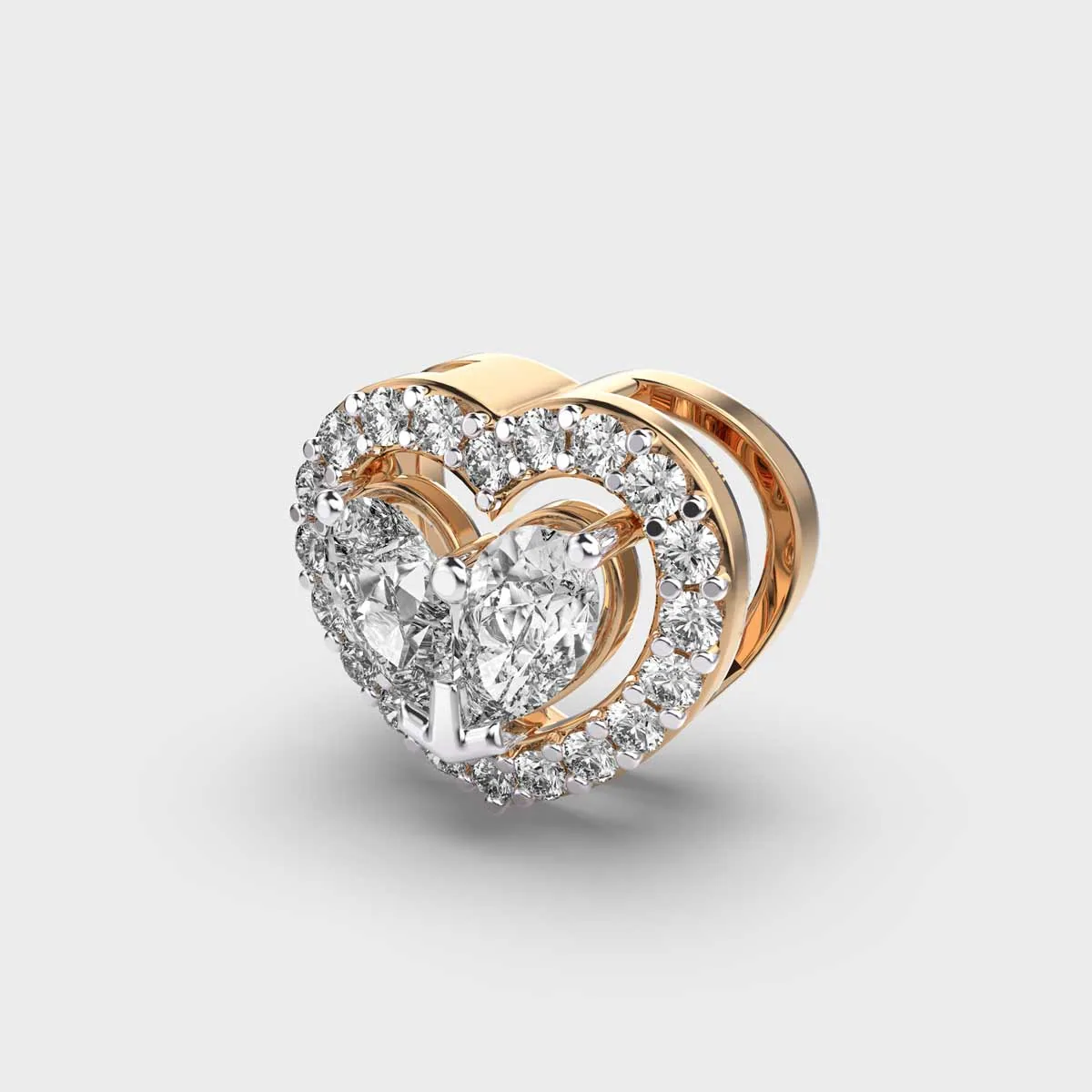 Halo Of Hearts Diamond Pendant Without Chain – alternate view