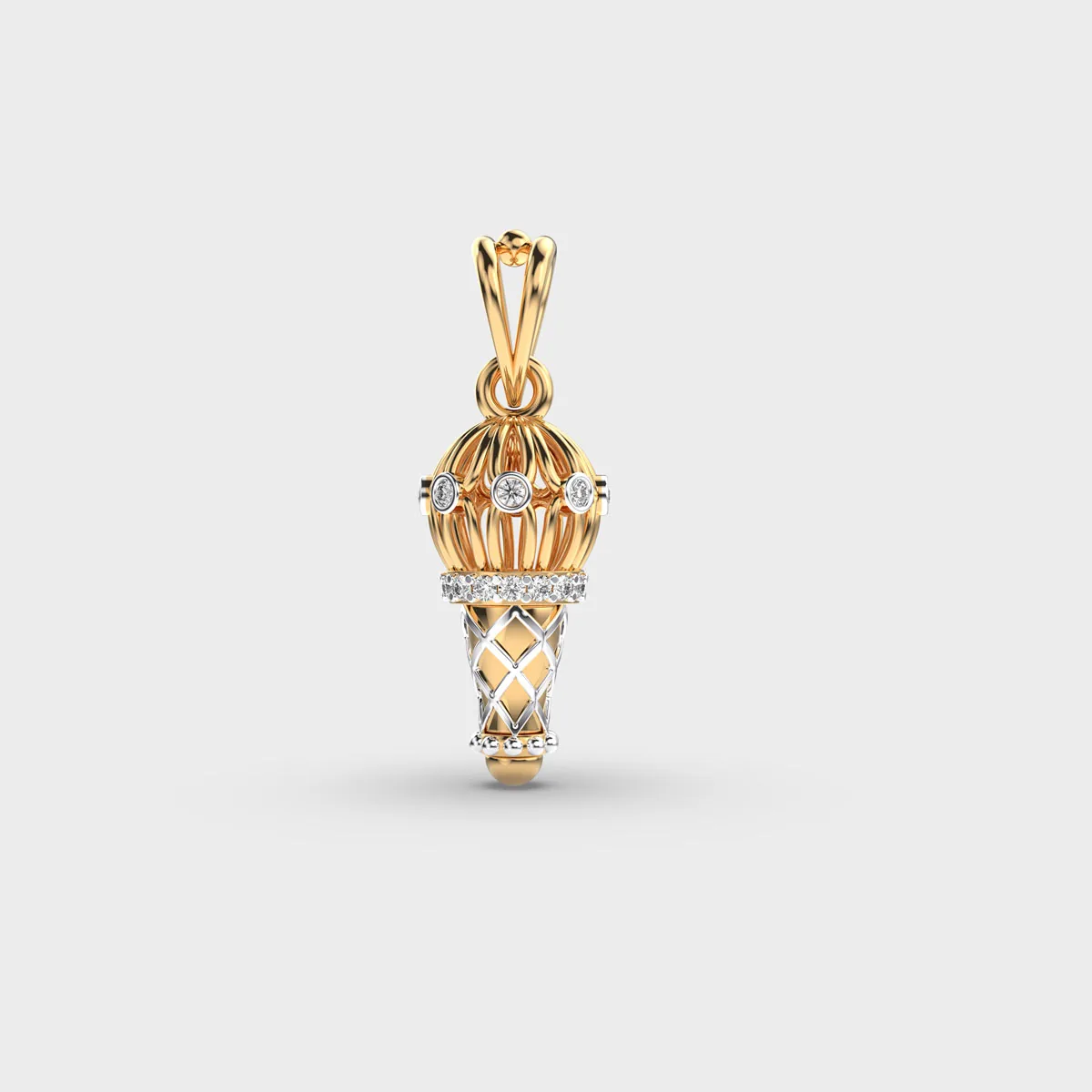 Hanuman S Gada Diamond Pendant Without Chain