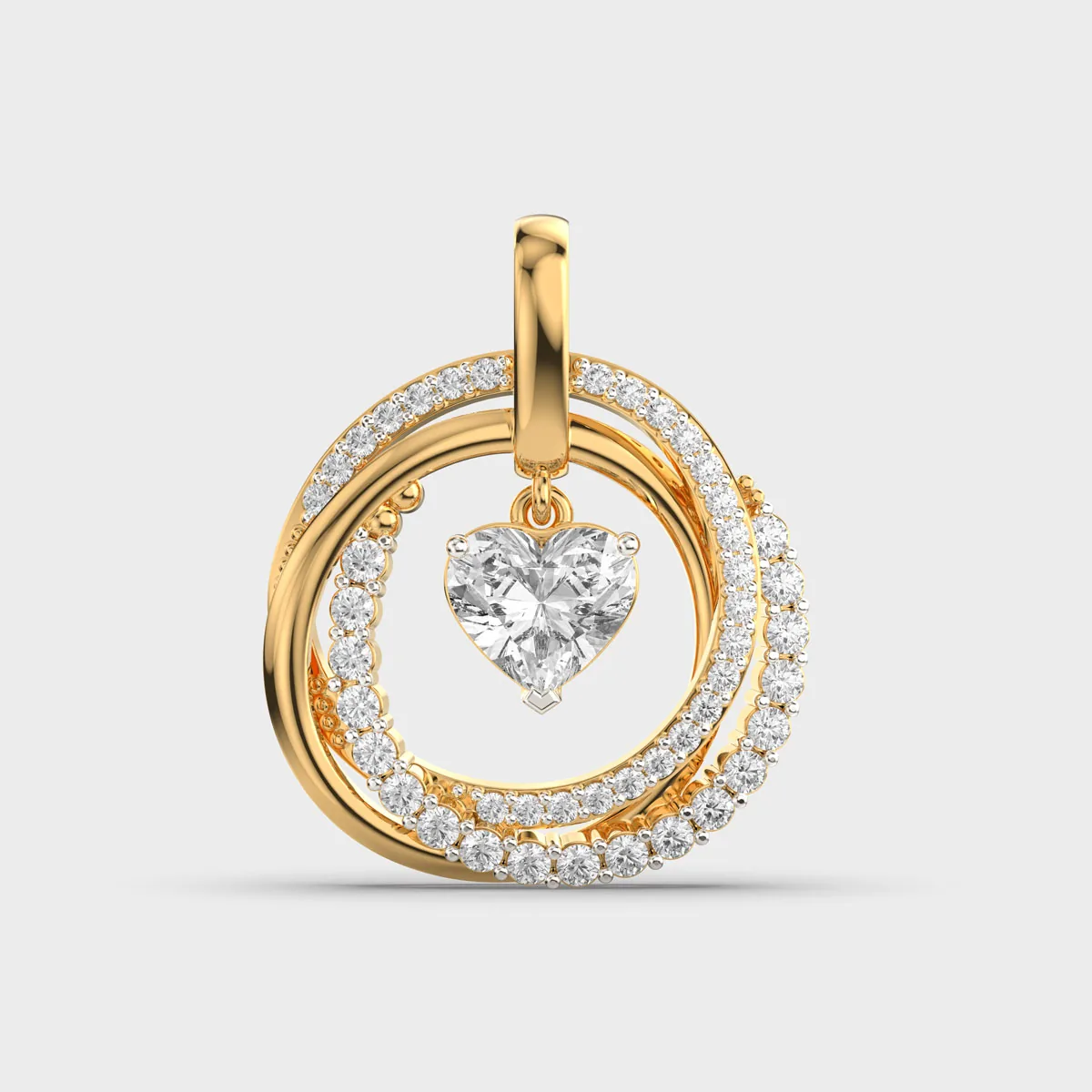 Heart Diamond Pendant Without Chain