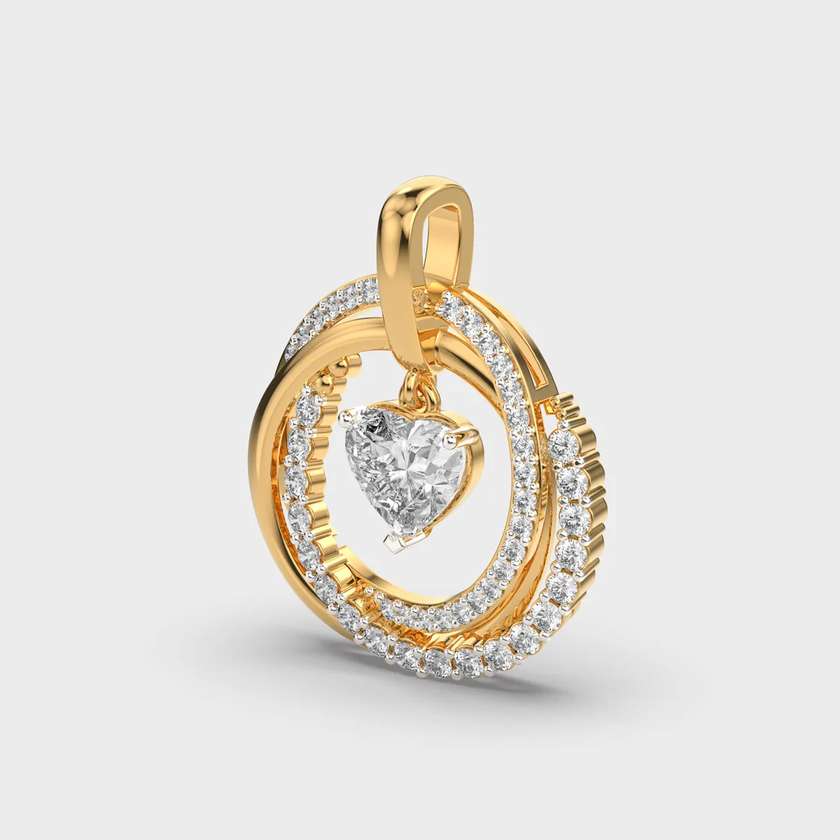 Heart Diamond Pendant Without Chain – alternate view
