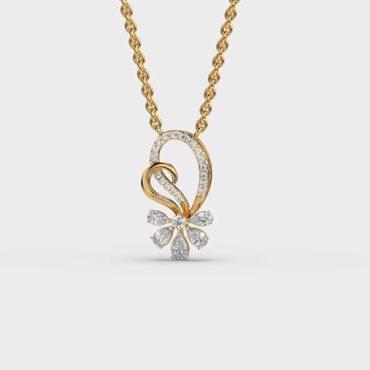 Interloped Asteria Diamond Pendant With Chain – alternate view