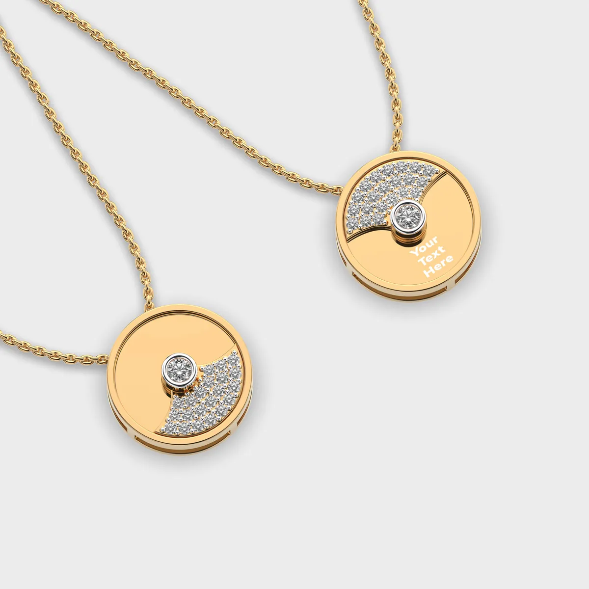 Lovingly Yours Engraved Diamond Pendant With Chain – alternate view