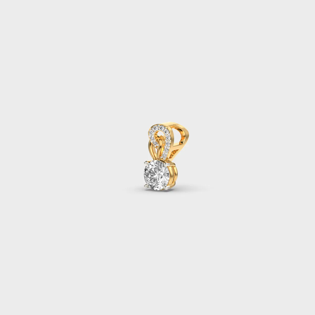 Lume Round Diamond Pendant Without Chain – alternate view