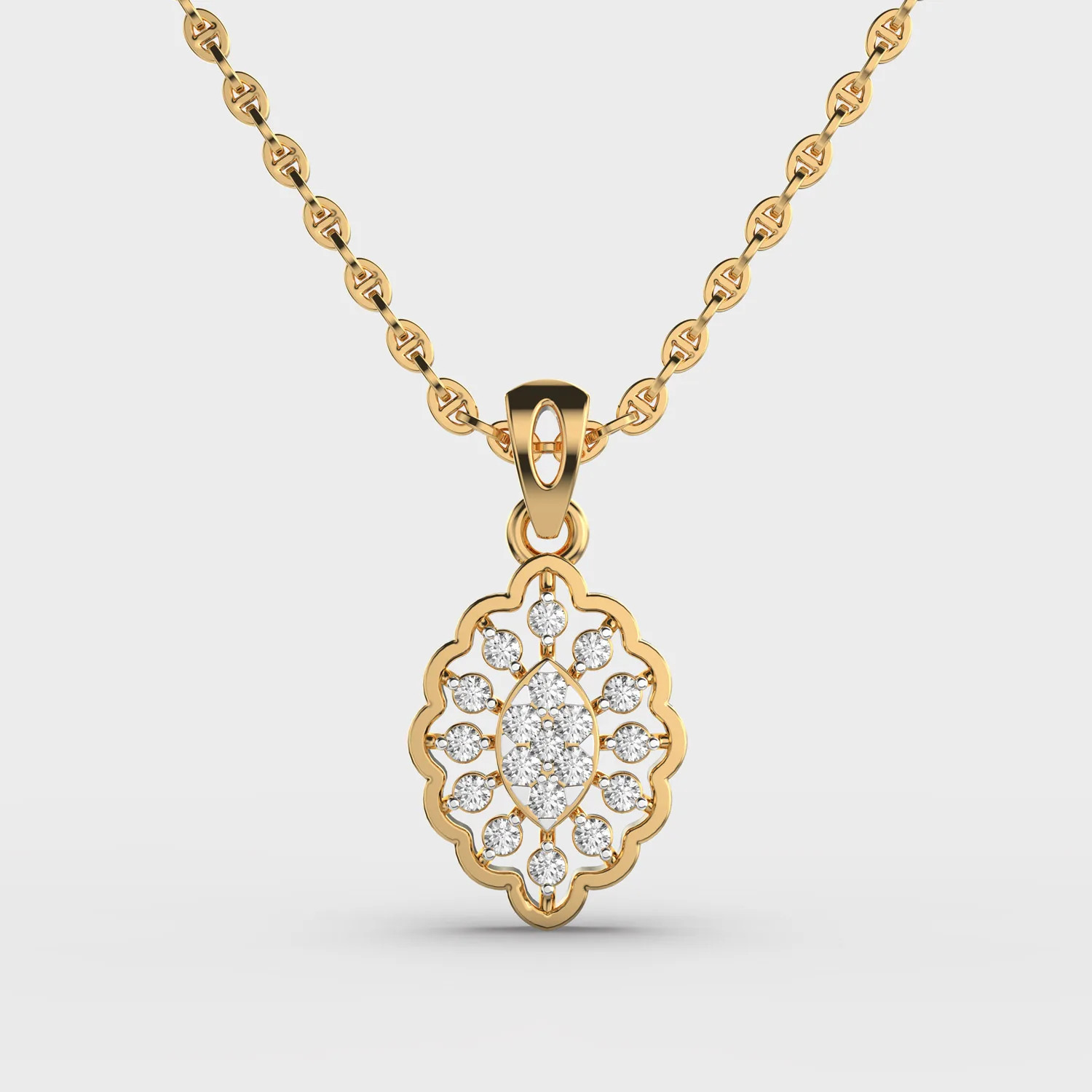 Luminous Iris Shimmer Diamond Pendant Without Chain
