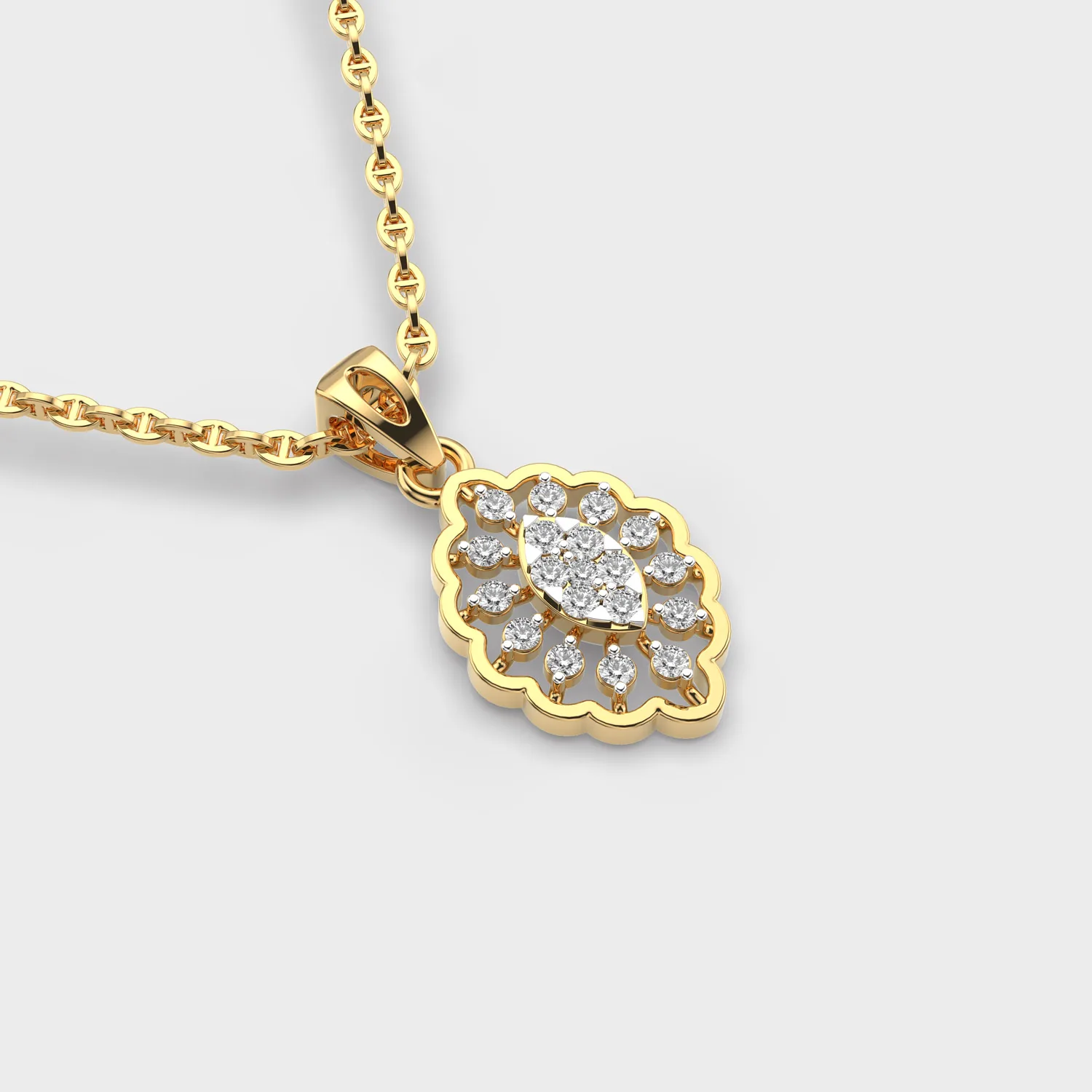 Luminous Iris Shimmer Diamond Pendant Without Chain – alternate view