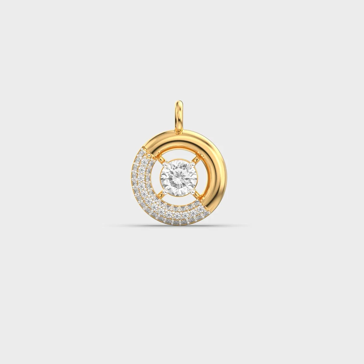 Lunar Halo Padma Cut Diamond Pendant Without Chain