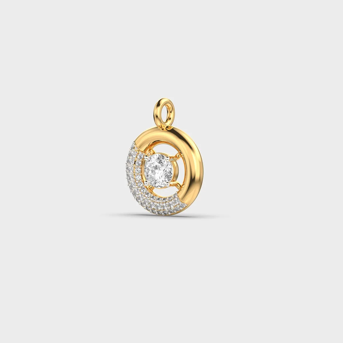 Lunar Halo Padma Cut Diamond Pendant Without Chain – alternate view