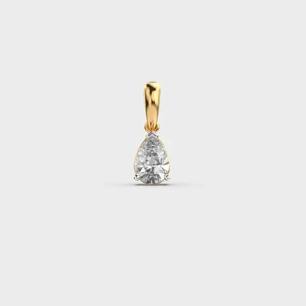 Miniature Pear Cut Diamond Pendant (Without Chain)