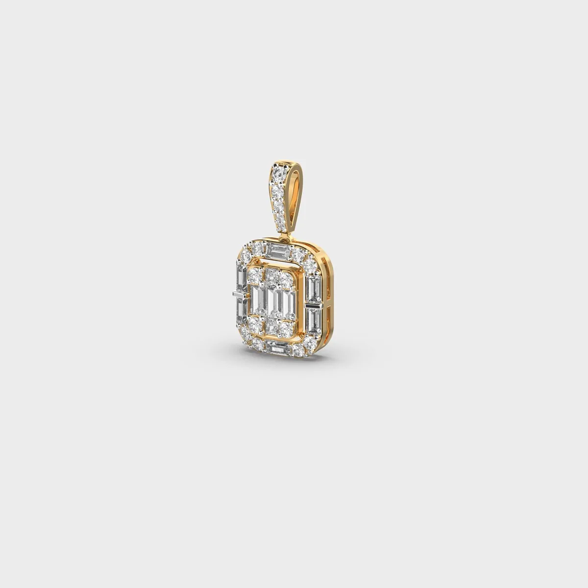 Minimal Emerald Cut Diamond Pendant Without Chain – alternate view
