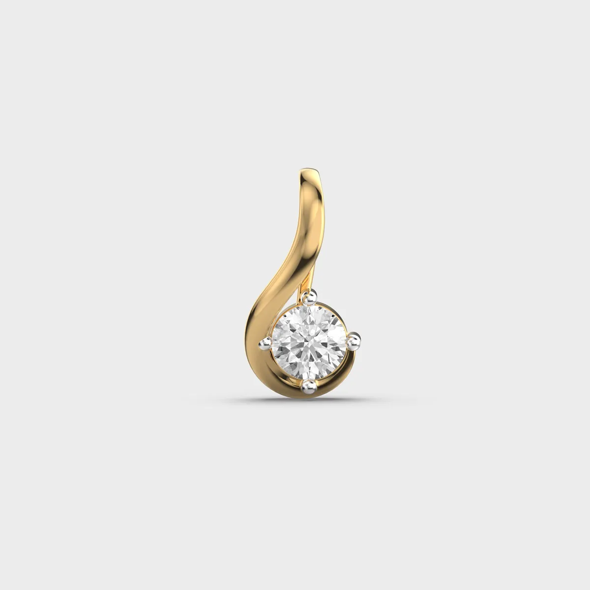 Minimal Round Diamond Pendant Without Chain