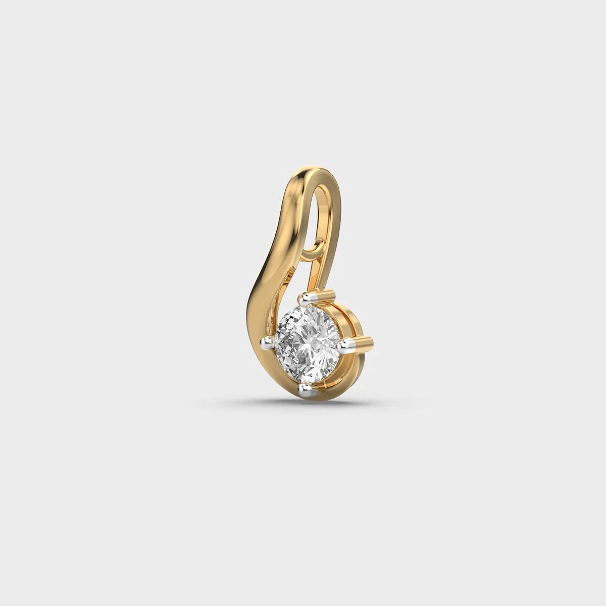 Minimal Round Diamond Pendant Without Chain – alternate view