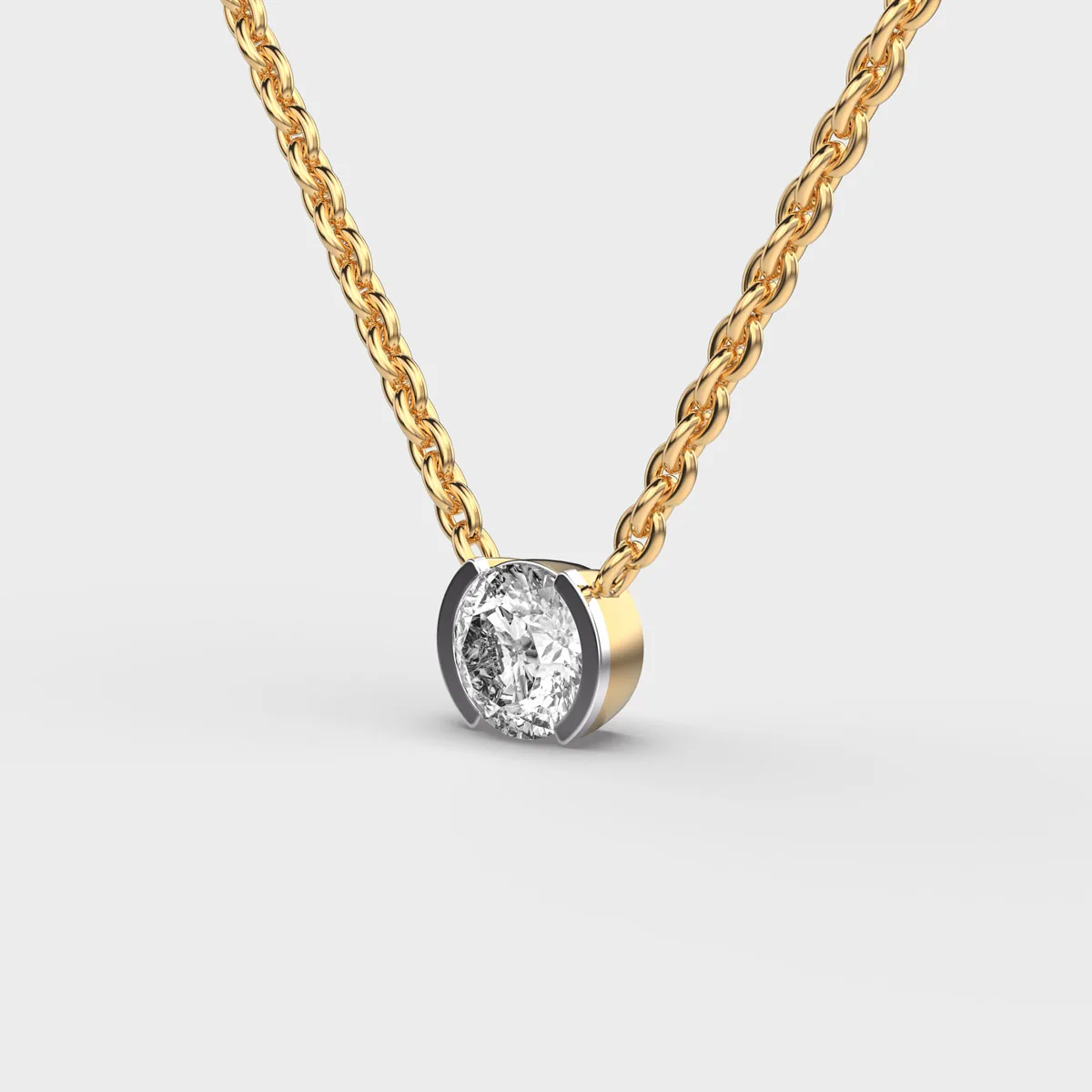 Minimalist Padma Cut Diamond Solitaire Pendant With Chain – alternate view
