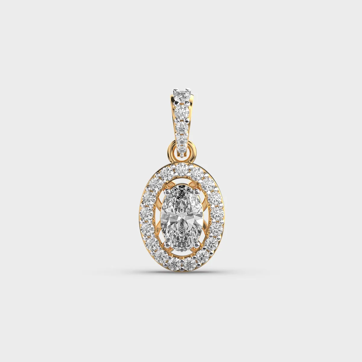 Oval Wonder Diamond Pendant Without Chain