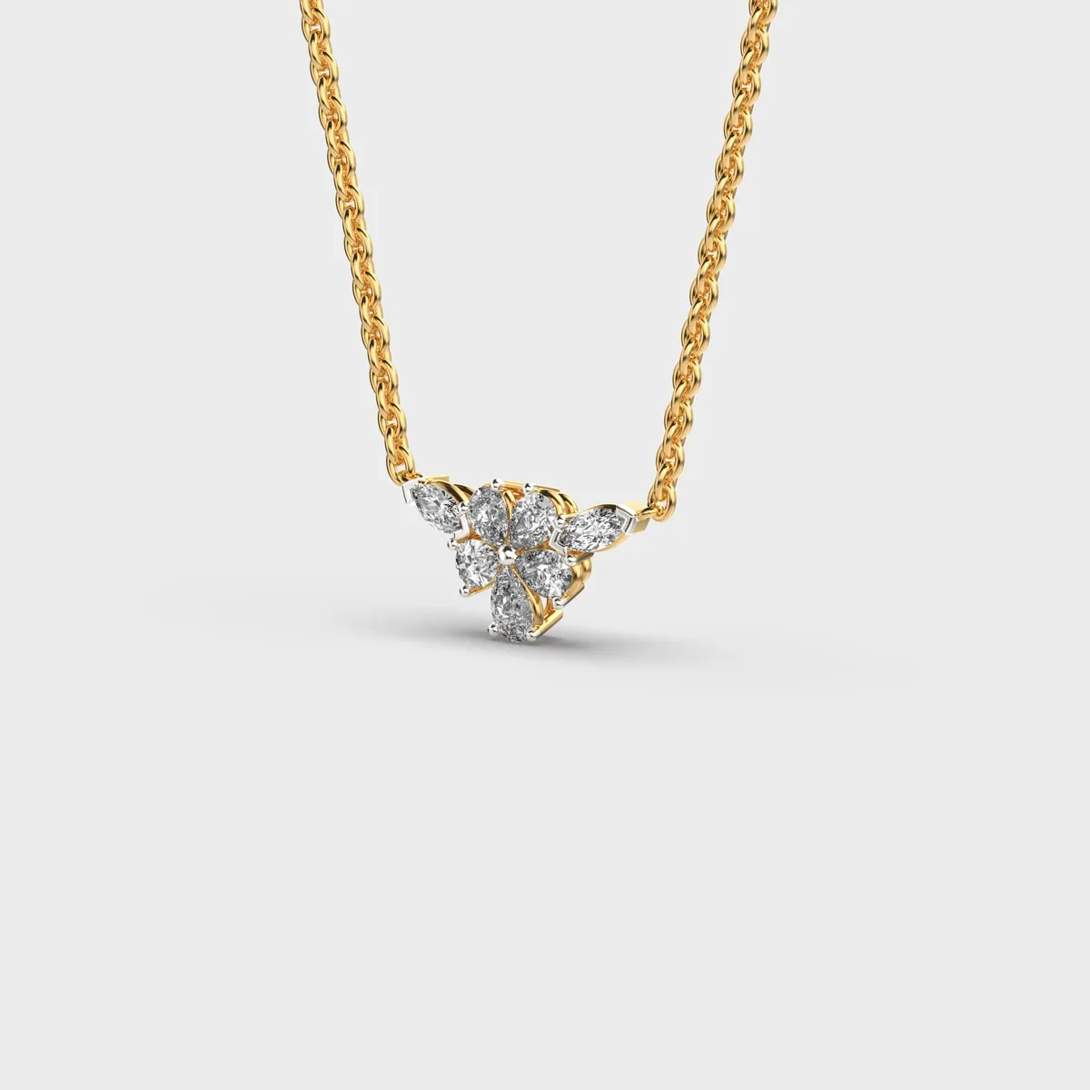 Petal Bloom Diamond Pendant With Chain – alternate view