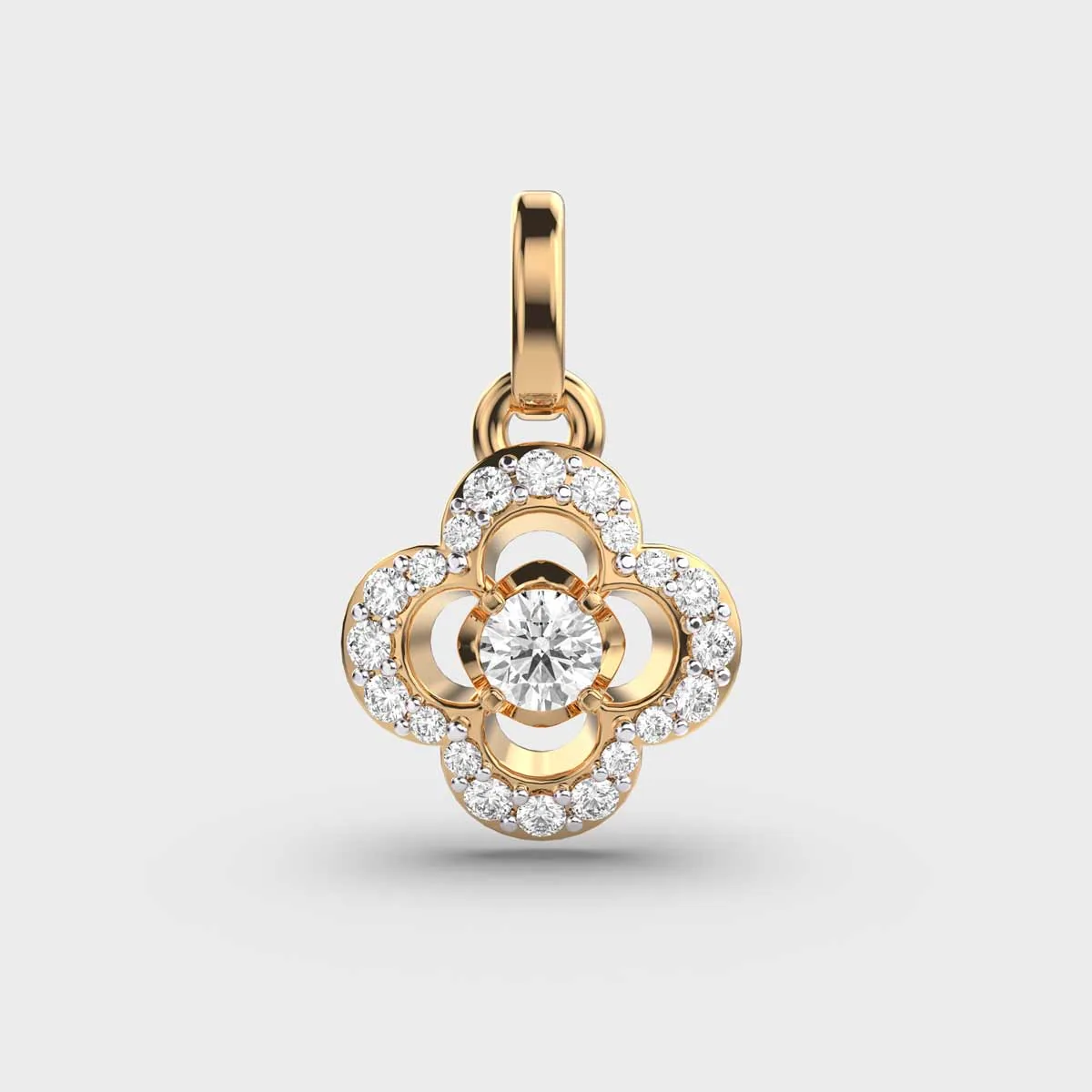 Petalshine Diamond Encrusted Pendant Without Chain