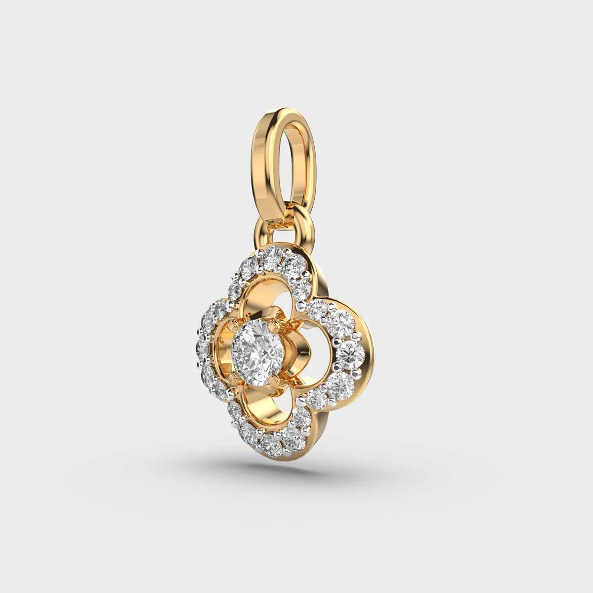 Petalshine Diamond Encrusted Pendant Without Chain – alternate view