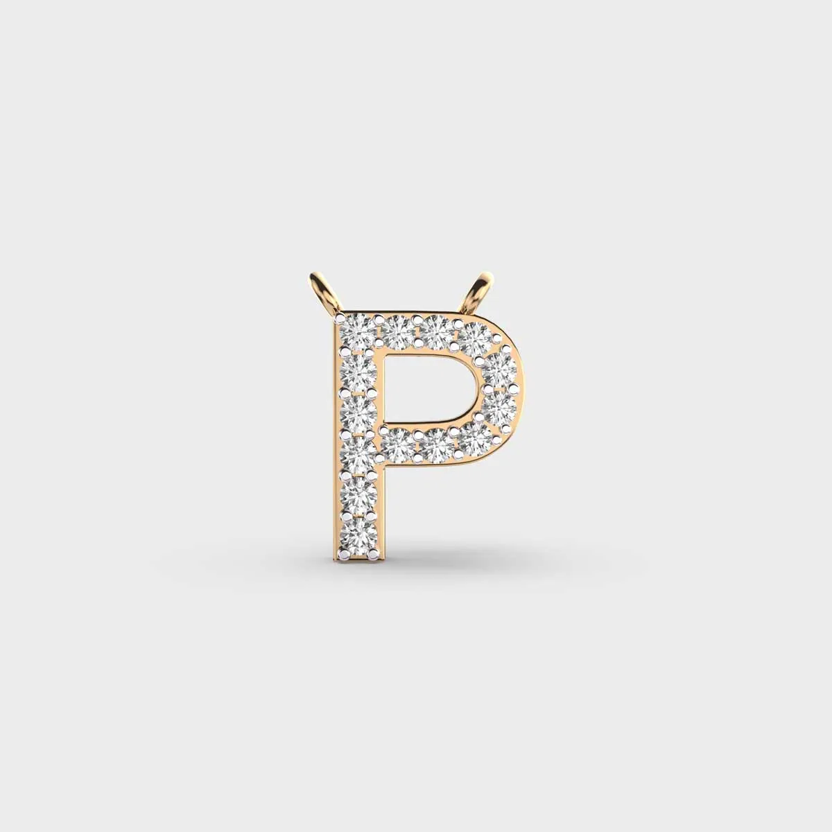 Powerpacked Initial P Diamond Pendant Without Chain