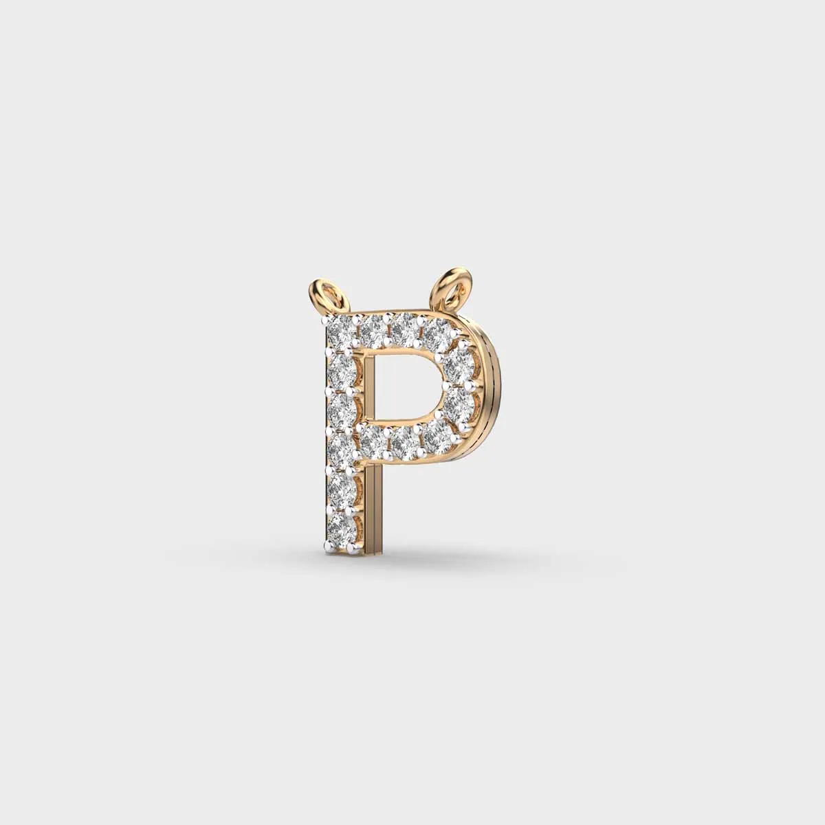 Powerpacked Initial P Diamond Pendant Without Chain – alternate view