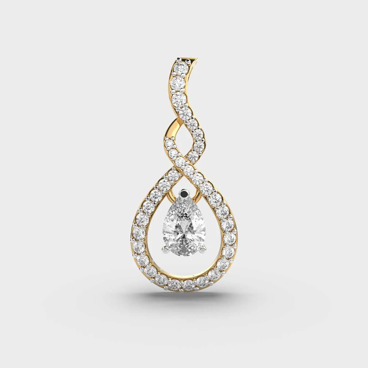 Princess Raindrop Diamond Pendant Without Chain