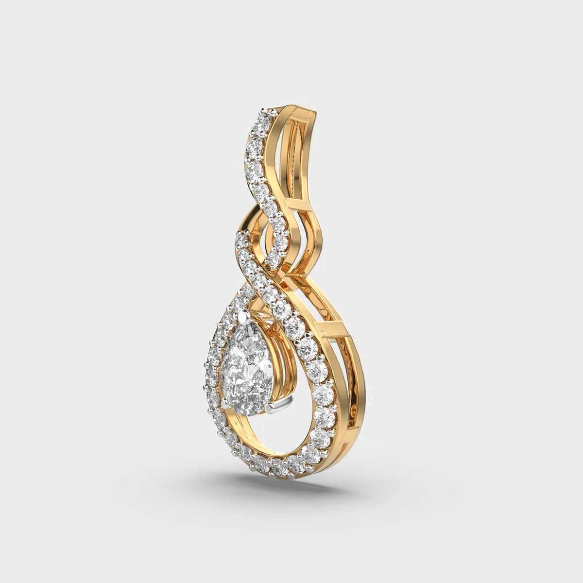 Princess Raindrop Diamond Pendant Without Chain – alternate view