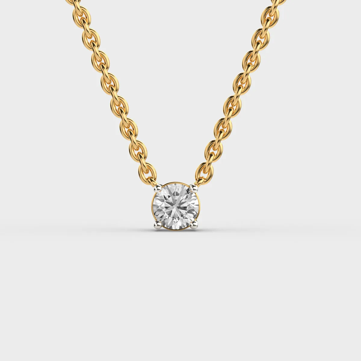 Pure Round Diamond Pendant With Chain
