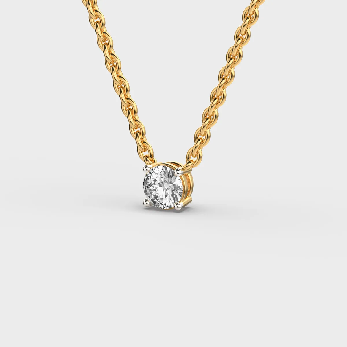 Pure Round Diamond Pendant With Chain – alternate view