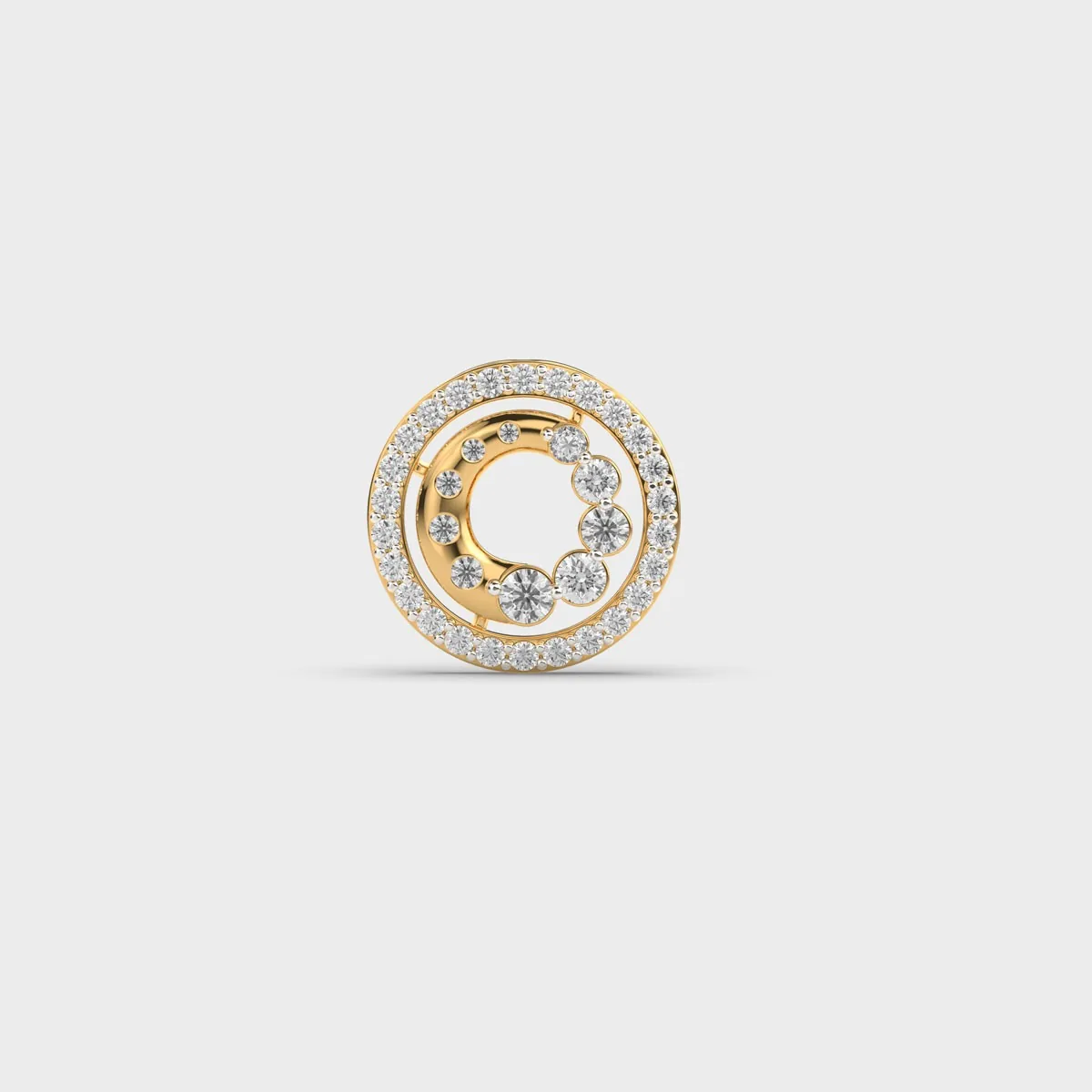Round Diamond Accented Pendant Without Chain