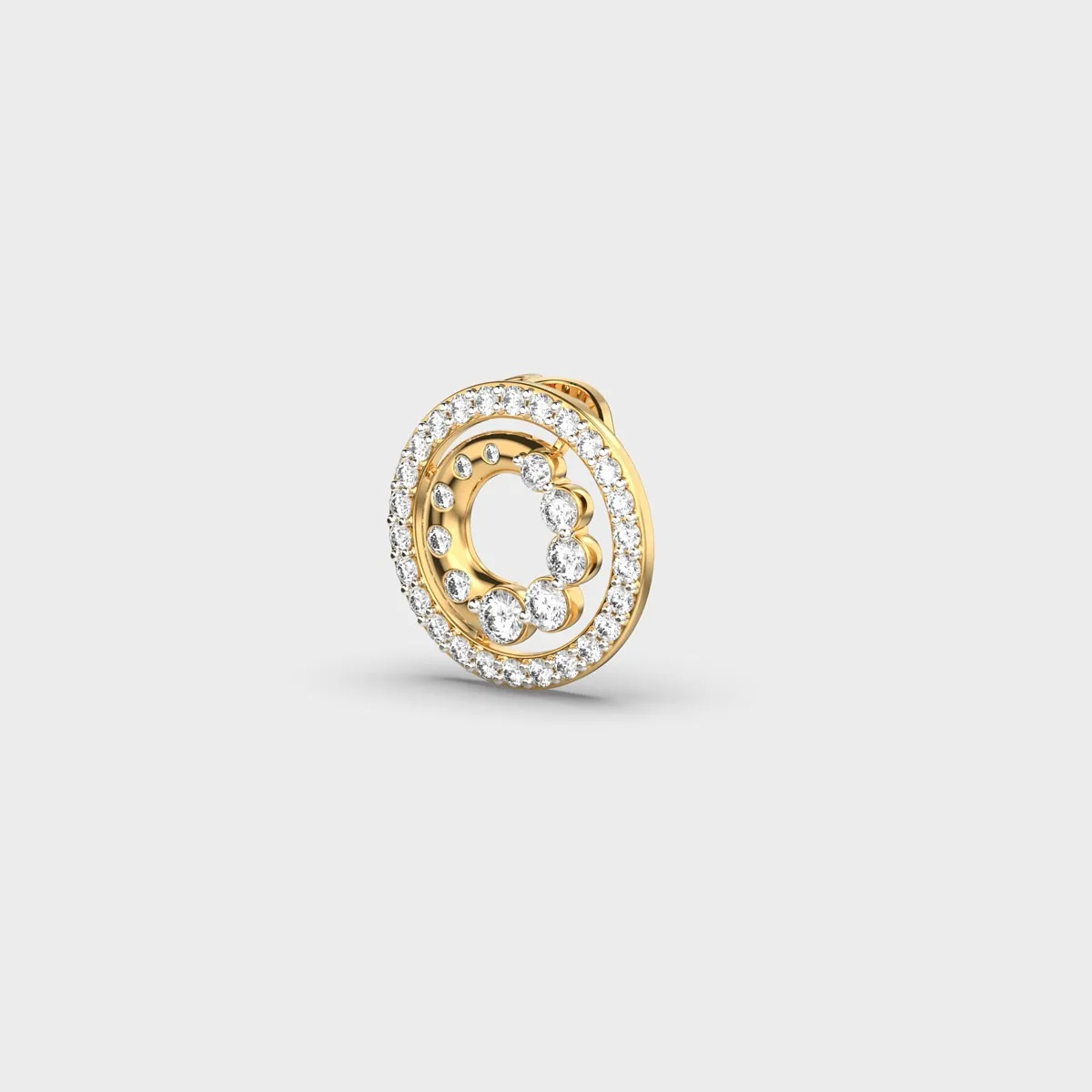 Round Diamond Accented Pendant Without Chain – alternate view