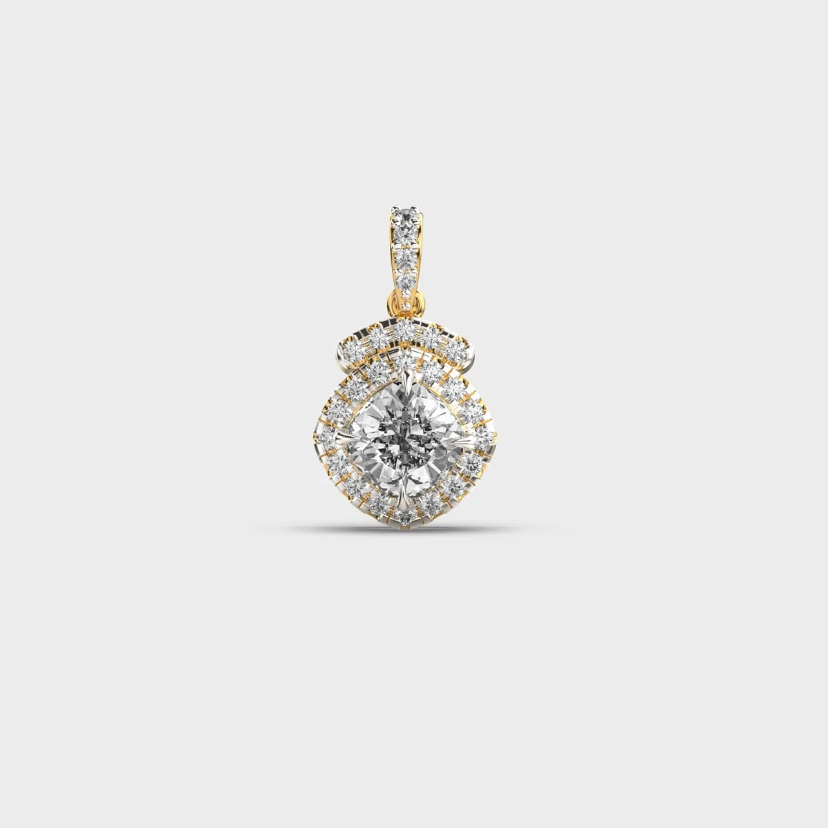 Splendid Sun Rays Diamond Pendant Without Chain