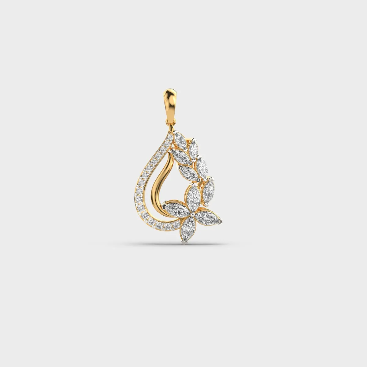Spring Butterfly Diamond Pendant Without Chain