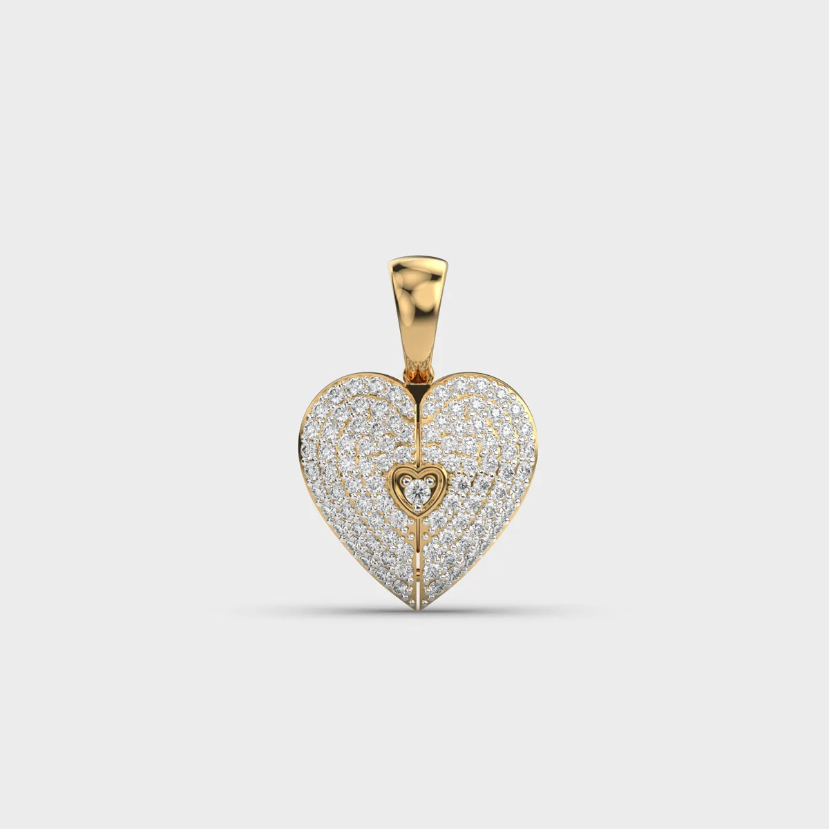 Valentine S Heart Engraveable Diamond Pendant Without Chain