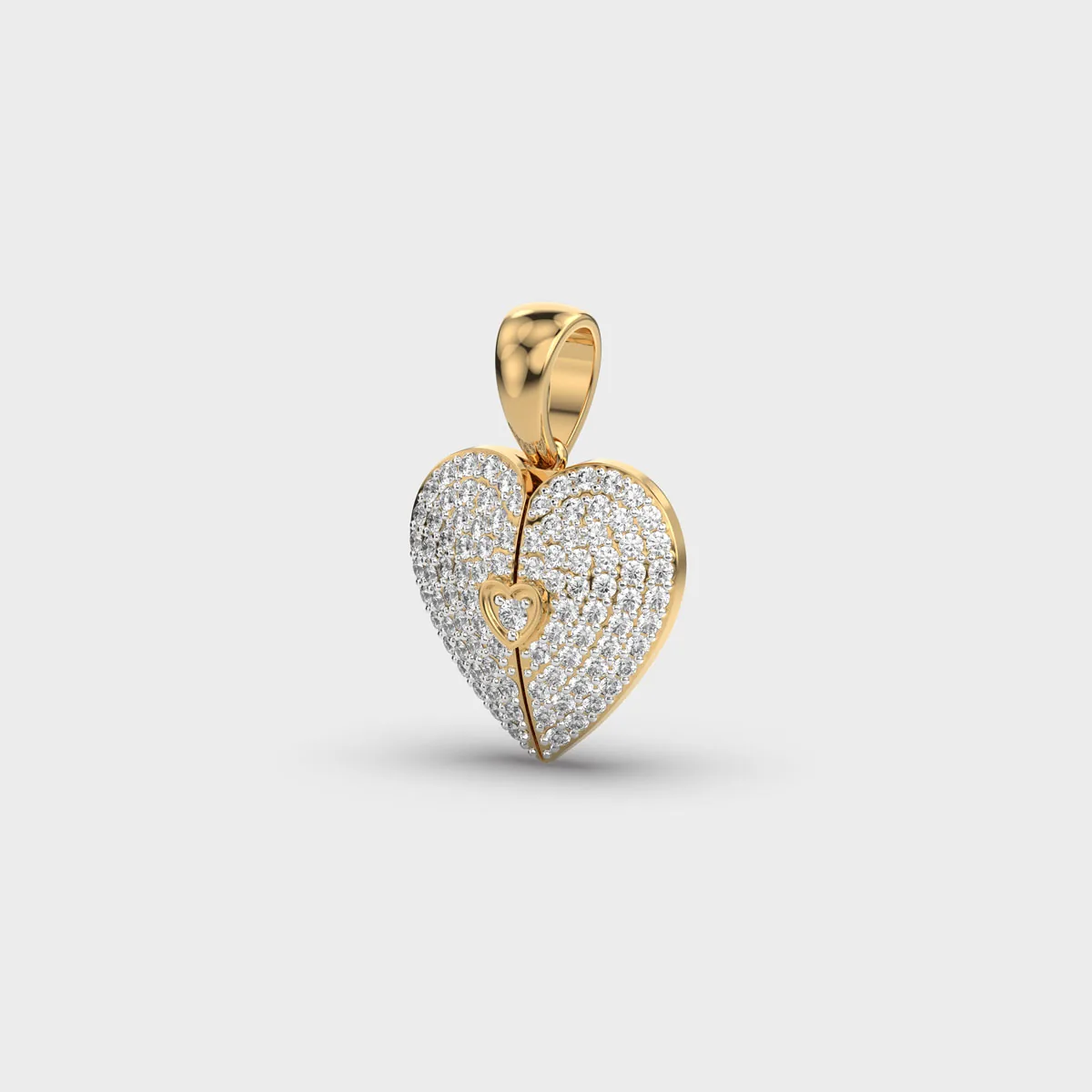 Valentine S Heart Engraveable Diamond Pendant Without Chain – alternate view