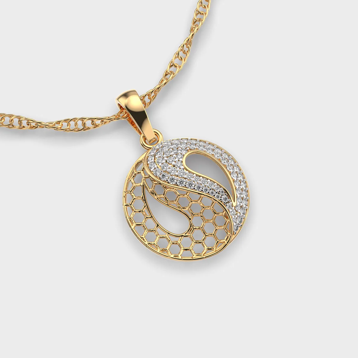 Yin And Yang Diamond Pendant Without Chain – alternate view