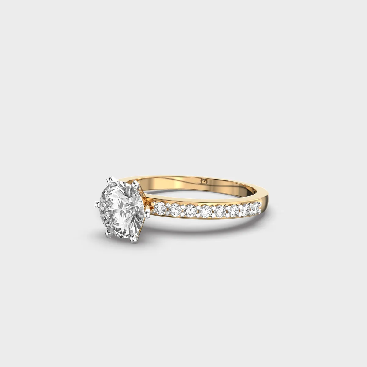 Anillo Solitaire In Diamond Band – alternate view